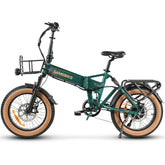 SAMEBIKE XWLX09-II Electric Bike - 1000W Motor 48V15AH Battery 65KM Range Hydraulic Disc Brakes - Green